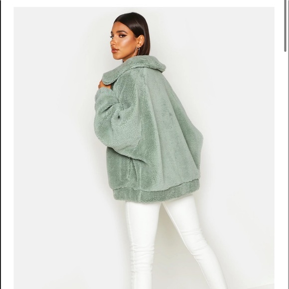 mint green teddy jacket